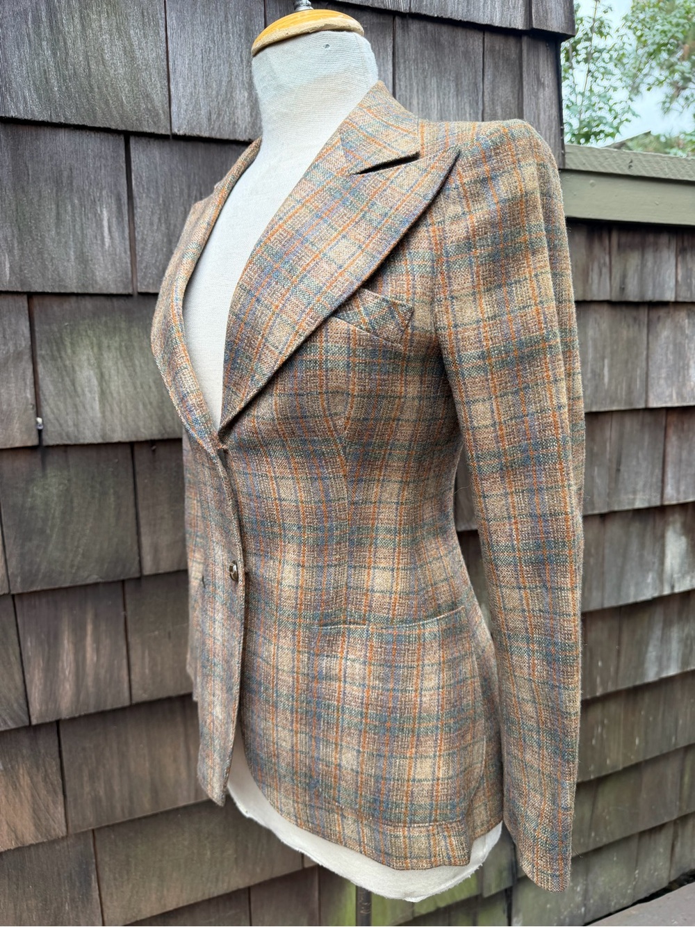 Vintage preppy classic tailored blazer wool plaid pockets lined S Joseph Magnin - Picture 7 of 10